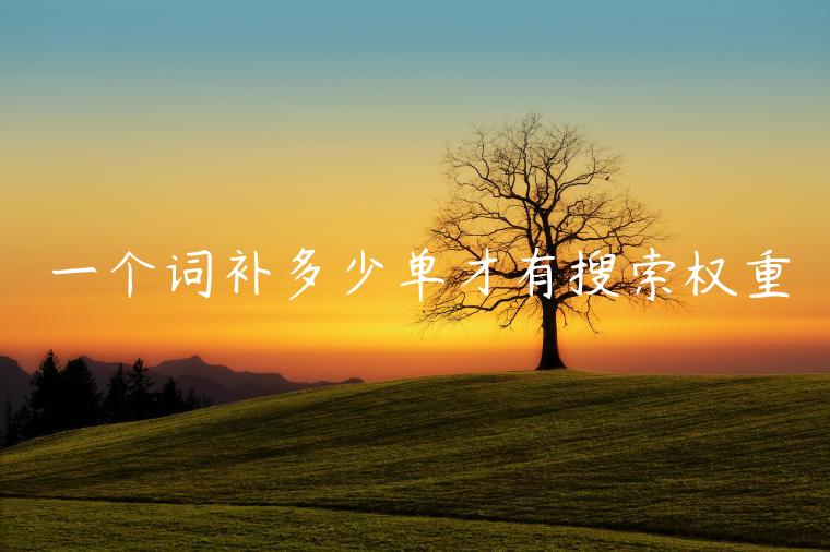 一個(gè)詞補(bǔ)多少單才有搜索權(quán)重